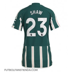 Manchester United Luke Shaw #23 Segunda Equipación Mujer 2023-24 Manga Corta